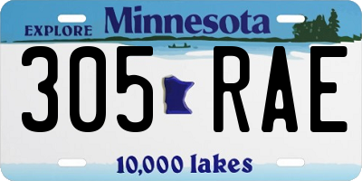 MN license plate 305RAE