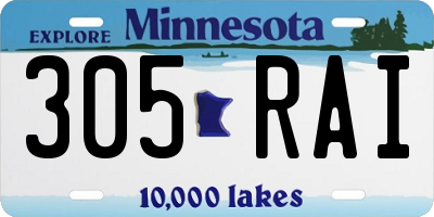 MN license plate 305RAI