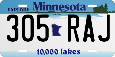 MN license plate 305RAJ