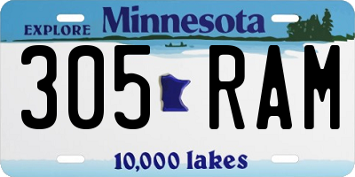 MN license plate 305RAM