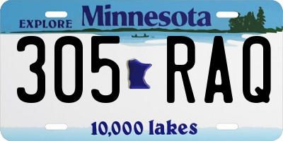MN license plate 305RAQ