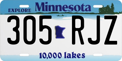 MN license plate 305RJZ