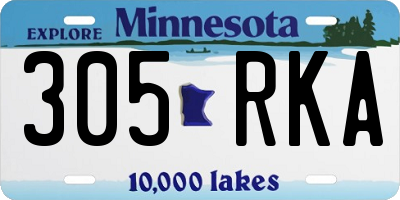 MN license plate 305RKA