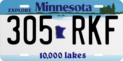 MN license plate 305RKF