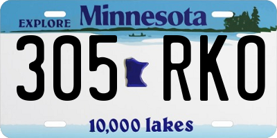 MN license plate 305RKO