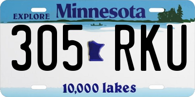 MN license plate 305RKU
