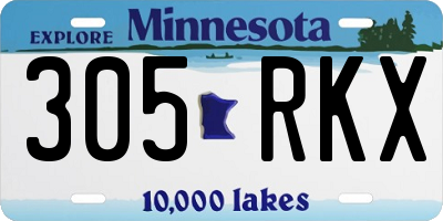 MN license plate 305RKX