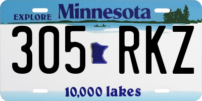MN license plate 305RKZ