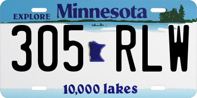 MN license plate 305RLW