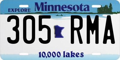 MN license plate 305RMA