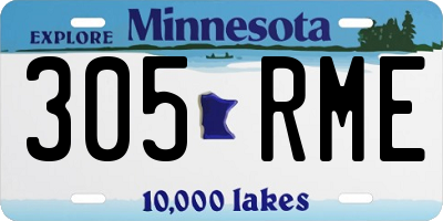 MN license plate 305RME