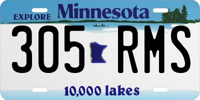 MN license plate 305RMS