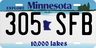 MN license plate 305SFB