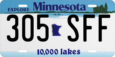 MN license plate 305SFF