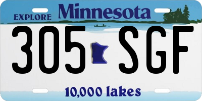 MN license plate 305SGF