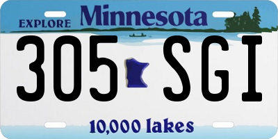 MN license plate 305SGI