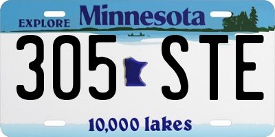 MN license plate 305STE