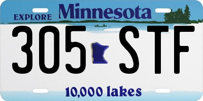 MN license plate 305STF