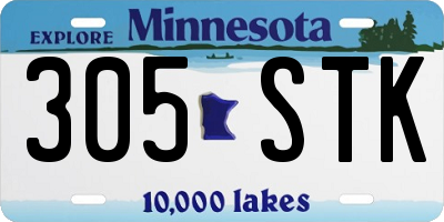 MN license plate 305STK