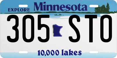 MN license plate 305STO
