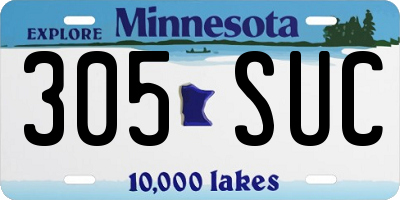 MN license plate 305SUC