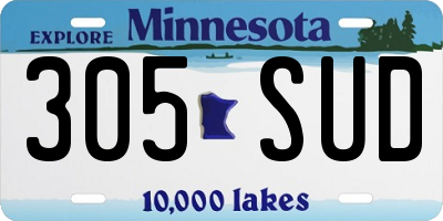MN license plate 305SUD