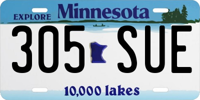 MN license plate 305SUE
