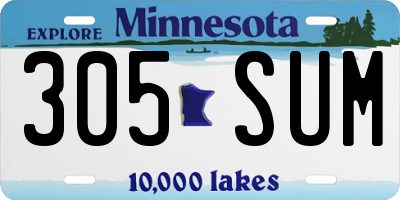 MN license plate 305SUM