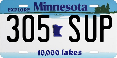 MN license plate 305SUP