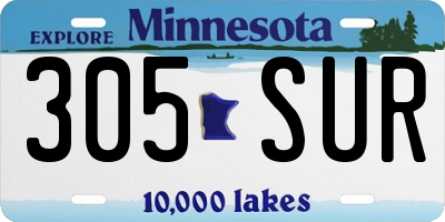 MN license plate 305SUR