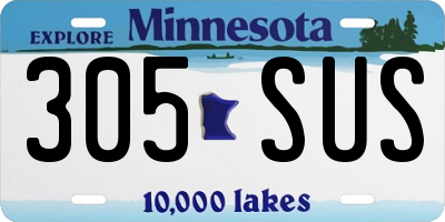 MN license plate 305SUS