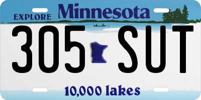 MN license plate 305SUT