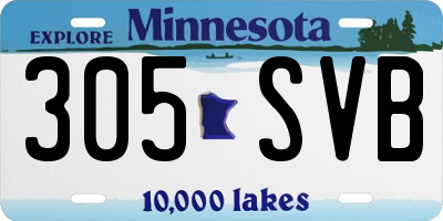 MN license plate 305SVB