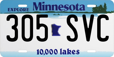 MN license plate 305SVC