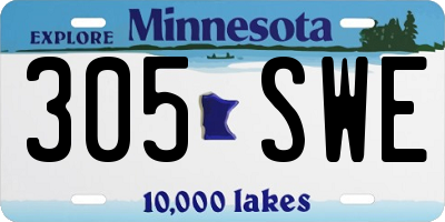 MN license plate 305SWE