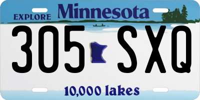 MN license plate 305SXQ