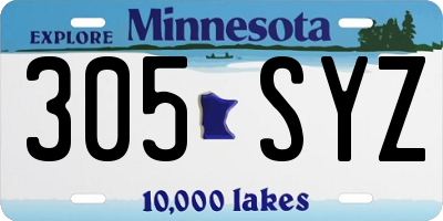 MN license plate 305SYZ