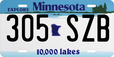 MN license plate 305SZB
