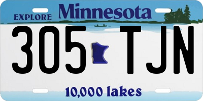 MN license plate 305TJN