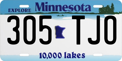 MN license plate 305TJO