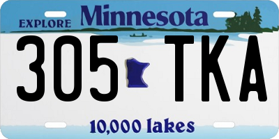MN license plate 305TKA