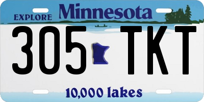 MN license plate 305TKT