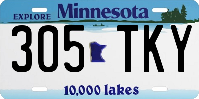 MN license plate 305TKY