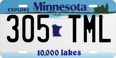 MN license plate 305TML