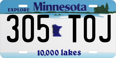 MN license plate 305TOJ