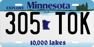 MN license plate 305TOK