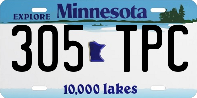 MN license plate 305TPC