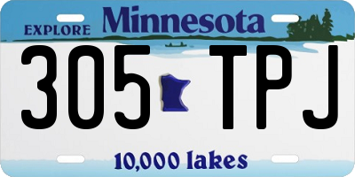 MN license plate 305TPJ