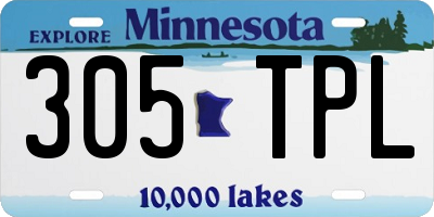 MN license plate 305TPL