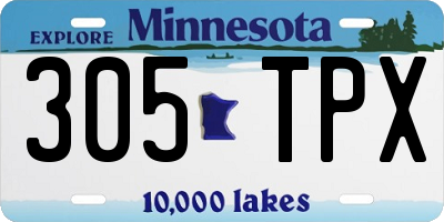 MN license plate 305TPX